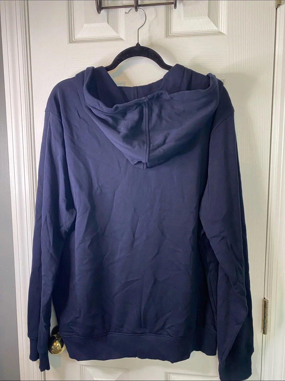 Navy Perry Ellis Portfolio Zip-Up Hoodie with Blue Drawstrings Men’s Jacket.
